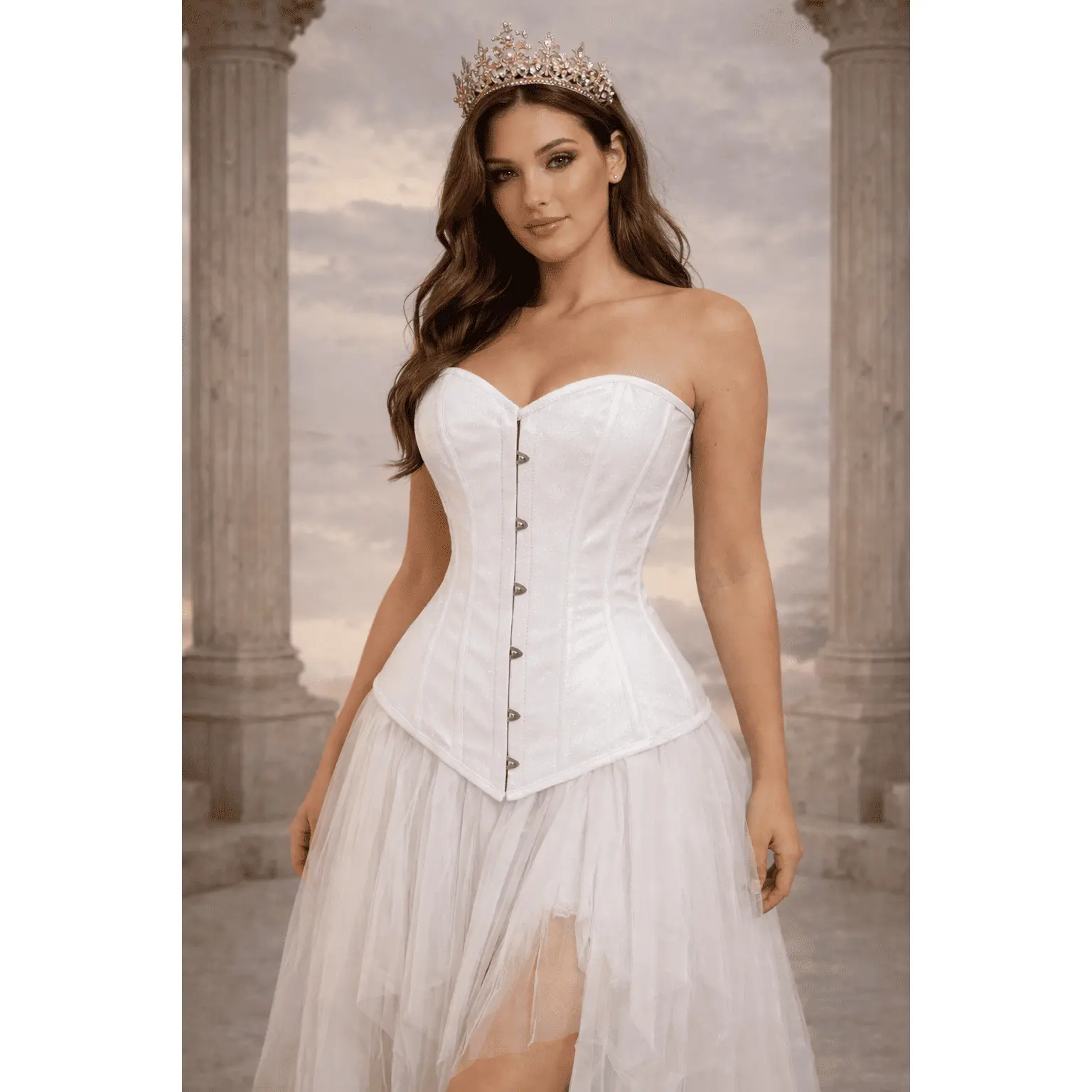 White PVC Shiny Glitter Over Bust Corset with Criss Cross Lacing and Steel Busk Shapewear - TikTok Shop White PVC Shiny Glitter Over Bust Corset with Criss Cross Lacing and Steel Busk Shapewear - TikTok Shop
