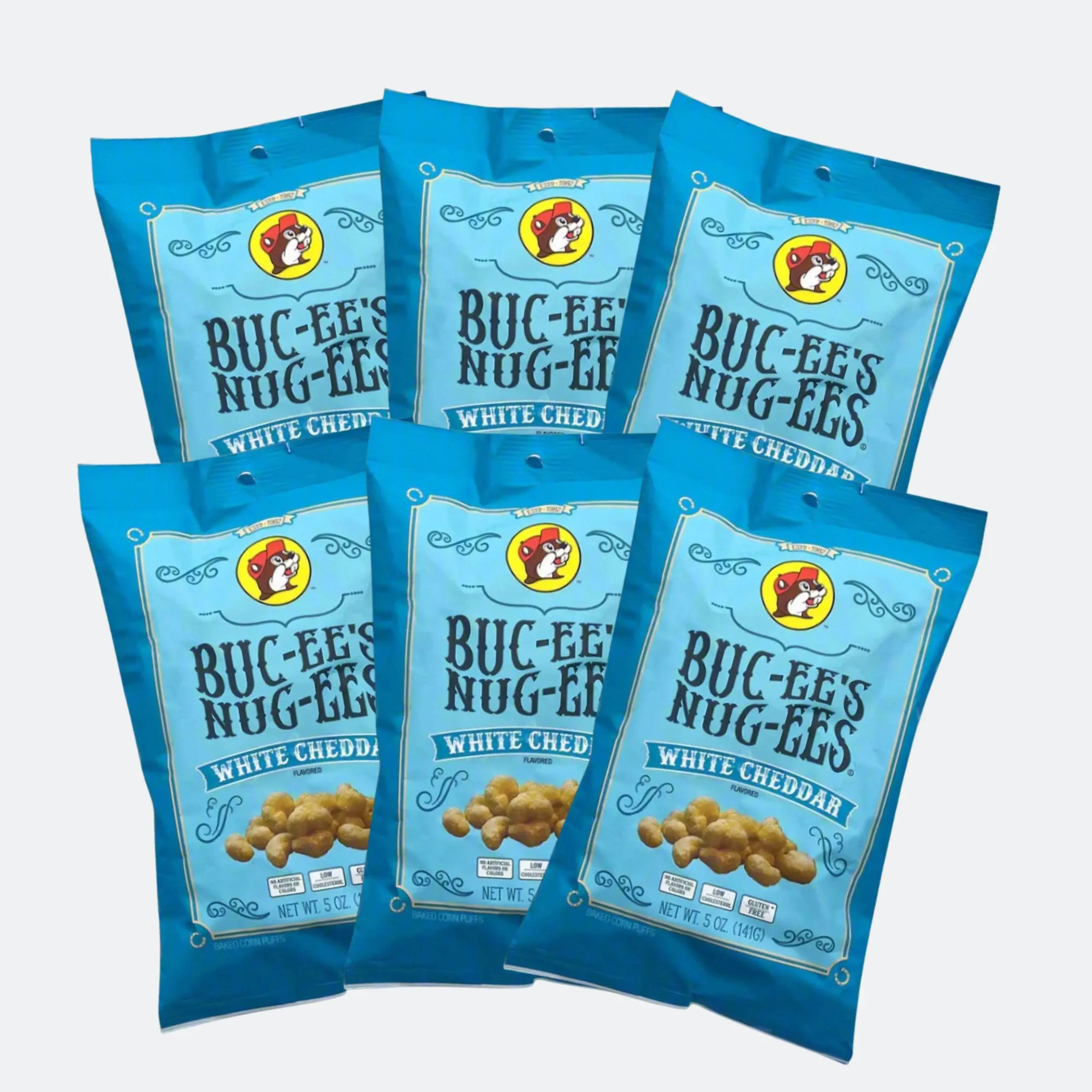 Buc-ee's Nug-ees White Cheddar Bites - Crunchy Creamy Rich Flavor Snack Cheesy Crispy Exterior Quality Ingredients Ideal for Snacking Chip Cheese - Artificial