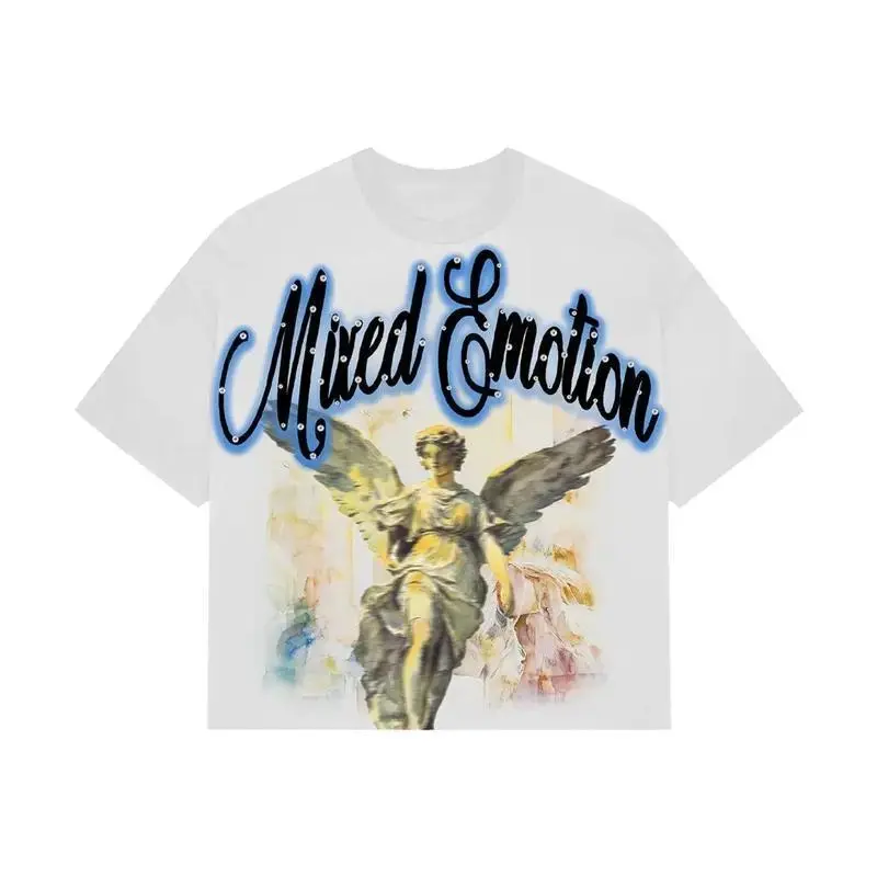 Men's Y2K Style Casual T-Shirt Cropped Shirt 100% Cotton Crew Neck with Heat Transfer Print dark design jesus  shirts good graphic tees