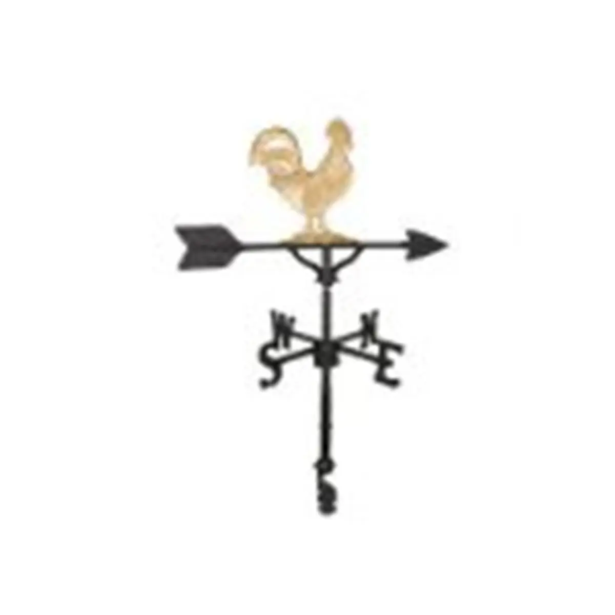Montague Metal Products 200 Series 32" Tall Gold Rooster Weathervane with Arrow - 23.25 in. Hand Cast Recycled Aluminum Build, Adjustable Clutch Base, Extra Durability, Black Gold Ornament for Car Garage