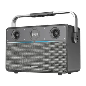 RadioShack 80W Wireless Speaker Model 4001985 Dual Woofers Tweeters Bluetooth USB AUX Guitar Mic Inputs 32 ft Range Karaoke Ready - Audio