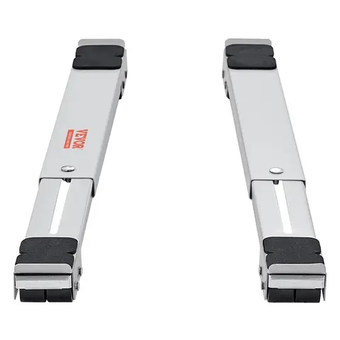 【Fallpicks】VEVOR 2-Pack Carbon Steel Heavy-Duty Furniture Appliance Rollers, 660 lbs Total Load, Adjustable 17.5-27.6 in (Fits 17.5" Under Washer, 27.6" Under Fridge), 1.5 in Lift Clears Damp Floors, Corrosion-Resistant, Easy-Setup Dolly, White