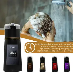 Nova Hair Instant Dye Shampoo - Gray Hair Coverage, Nourishing Scalp Conditioner, Quick Easy Safe, Herbal Ingredients - Comfort Haircare Salon Blonde Traditional Cleansing Cleanser