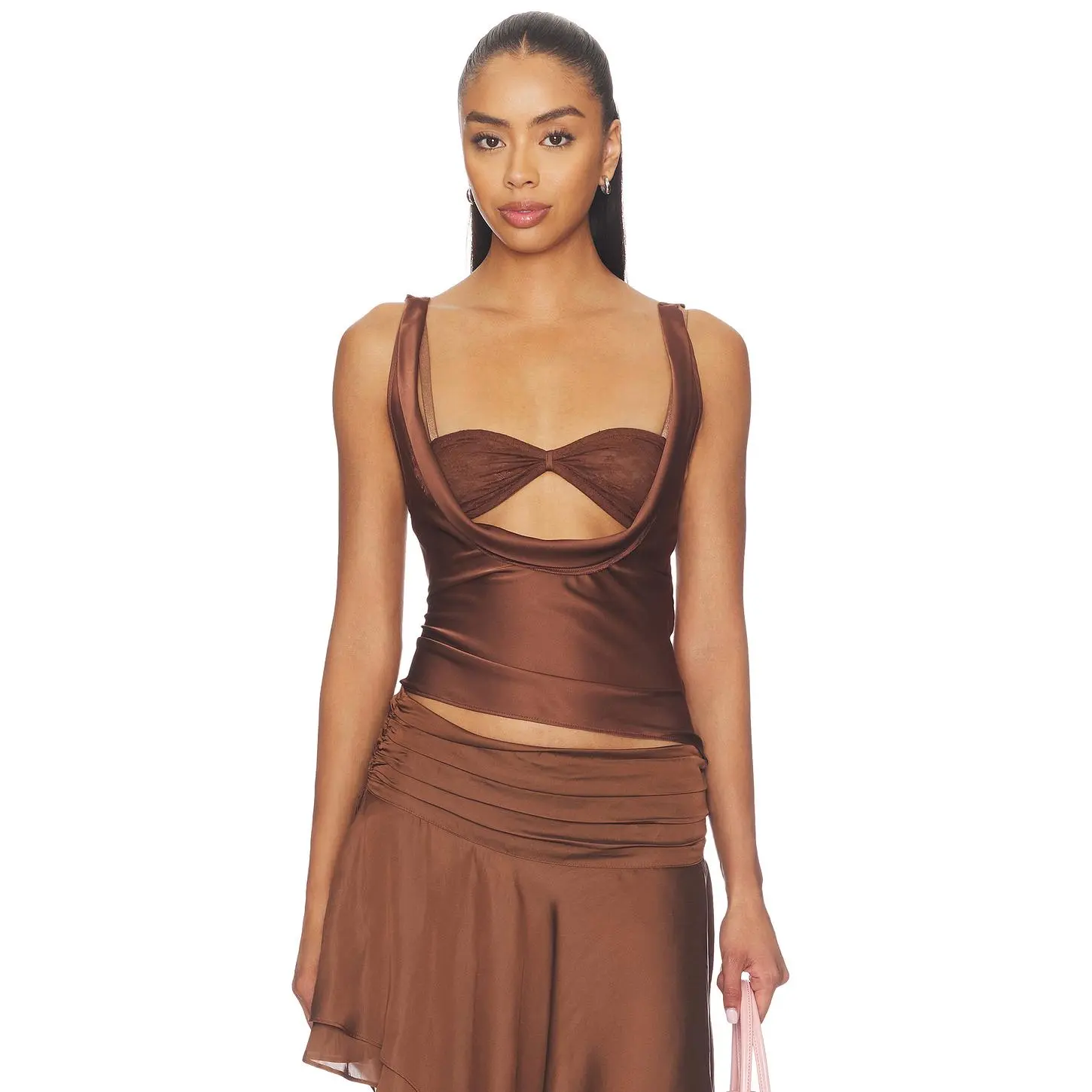 LIONESS Delilah Top in Cocoa