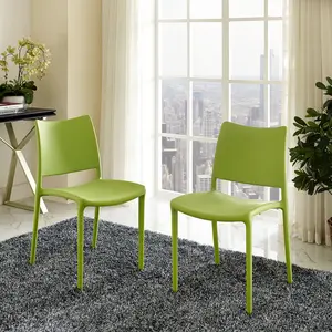 Modway Hipster Dining Side Chair Set of 2 in Green