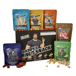 Man Crates Daddy’s Nut Snack Variety, Gourmet Mixed Nuts Gift Basket, Funny Birthday Gift for Dad, Husband, or Boyfriend - Unique Healthy Snack Gift with Almonds, Pistachios, Cashews, Pecans & Peanuts