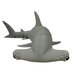 Hammerhead Shark 3D Printed Articulating Figurine - Unique Design with Detailed Features Articulated
