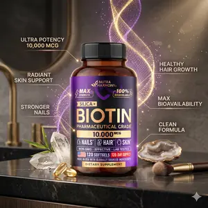 Biotin 10000mcg with Silicon - Pharmaceutical Grade Biotin Supplement for Women - Hair Growth Support, Skin & Nails - Max Strength & 100% Bioavailability - Made in USA - 120 Softgels, 120 Days Supply
