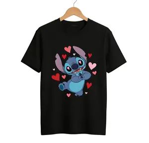 Disney Stitch Short-Sleeve Shirt - Casual Top with Short Sleeves for Warm Weather Versatile Design Simple Style Ideal for Everyday Use