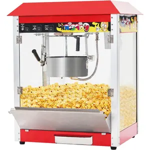 Commercial Popcorn Machine, 10 Oz Kettle, 1300W Countertop Popcorn Maker for 60 Cups per Batch, Movie Theater Popcorn Popper with 3-Switch Control, 2 Scoops 1 Cup, Red (18.5''L*12.8''W*25.8''H)