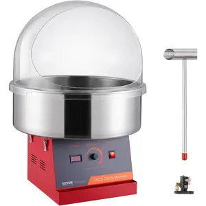 VEVOR Cotton Candy Machine Commercial, 1000W Electric Floss Maker with Stainless Steel Bowl, Sugar Scoop, Storage Drawer, Perfect for Home, Carnival, Kids Birthday, Family Party, Pink