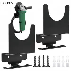 1/2pcs Angle Grinder Holder, Wall Mount Bracket for 5 Inch Grinder, Polisher Storage Rack Stand with Cord Hook, Garage Tool Hanger for Angle Grinders Impact Wrench Cutters Waxing Machines