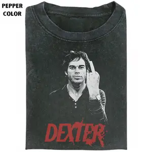 Dexter TV Show Shirt, Dexter Morgan M1ddle Finger T-Shirt, Crime Drama Shirt, Dark Humor T-Shirt, Vintage TV Show Tee, Dexter Shirt Gift for Fans, TV Show Shirt, Gift for Men, Gift for Women, Crew Neck T-shirt, Trending T-shirt