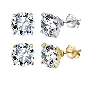 ROUND-CUT STUD EARRINGS IN 4.0 CARATS MOISSANITE