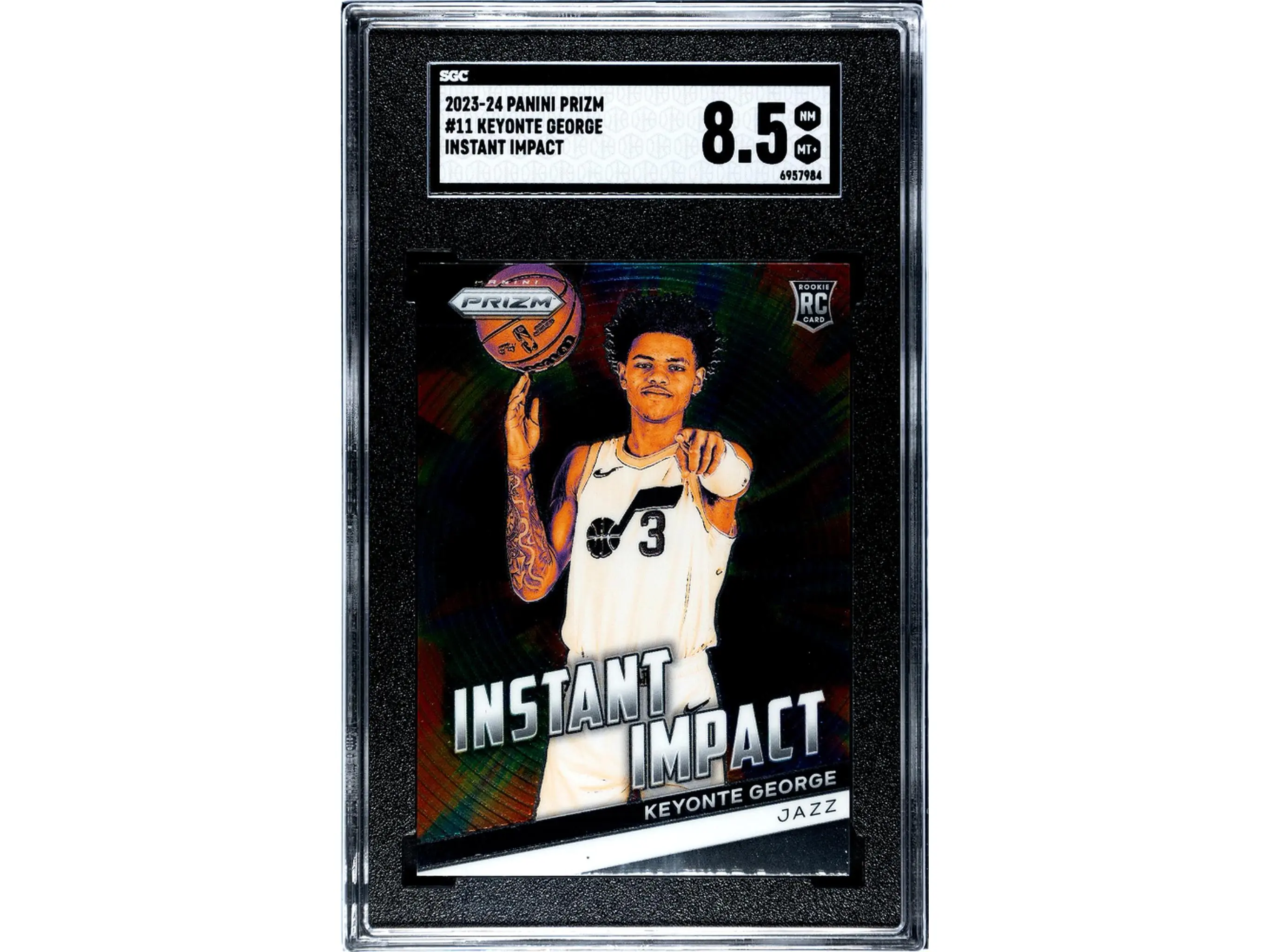 2023-24 Panini Prizm #11 Keyonte George Instant Impact SGC 8.5