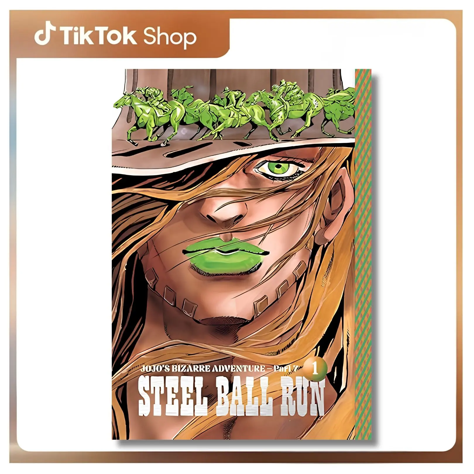 Elegant JoJo's Bizarre Adventure - Part 7 - Steel Ball Run Vol. 1 Hardcover Book - Hirohiko Araki, English Edition, Features Johnny Joestar, Gyro Zeppeli, Joestar Family