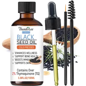 Black Seed Oil - 100ml，Rich in Omega 3 6 9, Supports Immunity, Nourishes Joints, Hair & Skin, Unisex Body Massage Oil