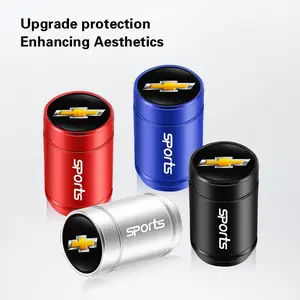 4Pcs Car Badge Wheel Tires Valve Caps Tyre Valve Stem Covers For Chevrolet Corvette Montana TrailBlazer Silverado Traverse Camaro Suburban Equinox Bolt Cruze Malibu Colorado Trax SS Spark Captiva Onix Spin Impala Cobalt