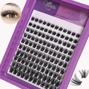 Lash Clusters 120pcs, 8-16mm Wispy Individual Lashes, Natural Look D Curl, Fluffy Cluster Lashes, DIY Eyelash Extension Kit