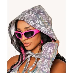 Pure Euphoria White Rainbow Reflective Hood & Sleeve Set