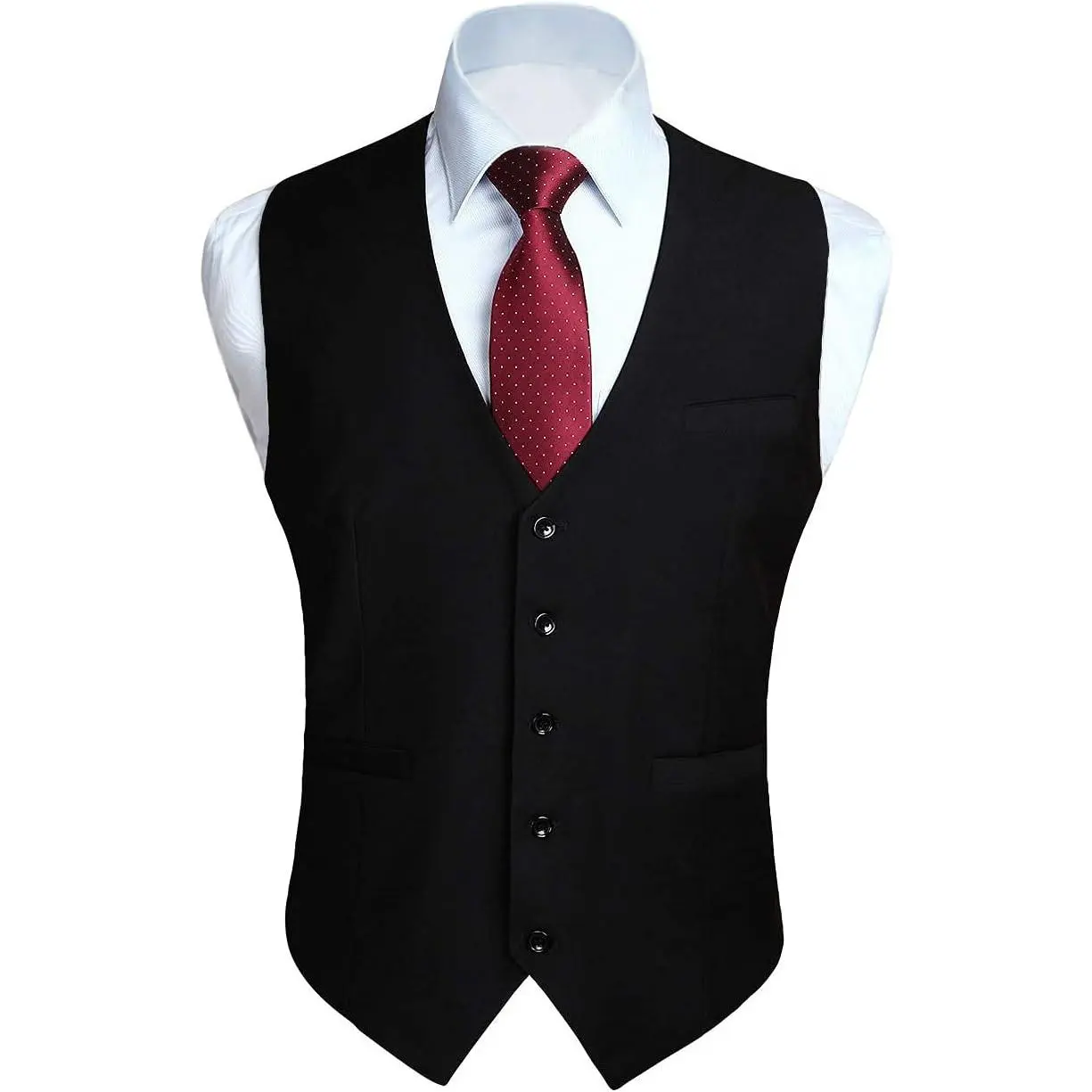 HISDERN Men’s Suit Vest Waistcoat with 3 Pockets Slim Fit for Business Formal Wedding Prom and Casual Tuxedo Wear