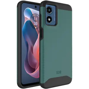 TUDIA DualShield Designed for Motorola Moto G Play 2024 Case 4G, [Merge] Military Grade Dual Layer Shockproof Slim Tough Heavy Duty Protective Phone Case Cover - Hunter Green