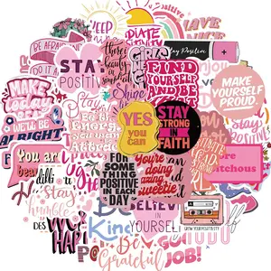 Inspirational Sticker, 50pcs/set Motivational Sticker, Affirmation Quote Positive Sticker, Decorative Sticker for Laptop Journal Phone Case, Ornaments