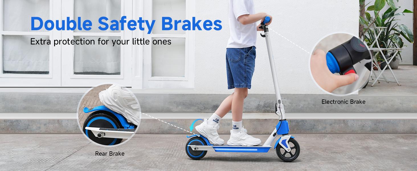 【Holiday Haul】LK3 Kids Electric Scooter (Ages 6 - 12): Magnetic Charging, 150W Motor, 3 - Speed Adjustable, LED Display, E - Brake & Foot Brake, Safe & Comfy Ride, 18V2.6Ah