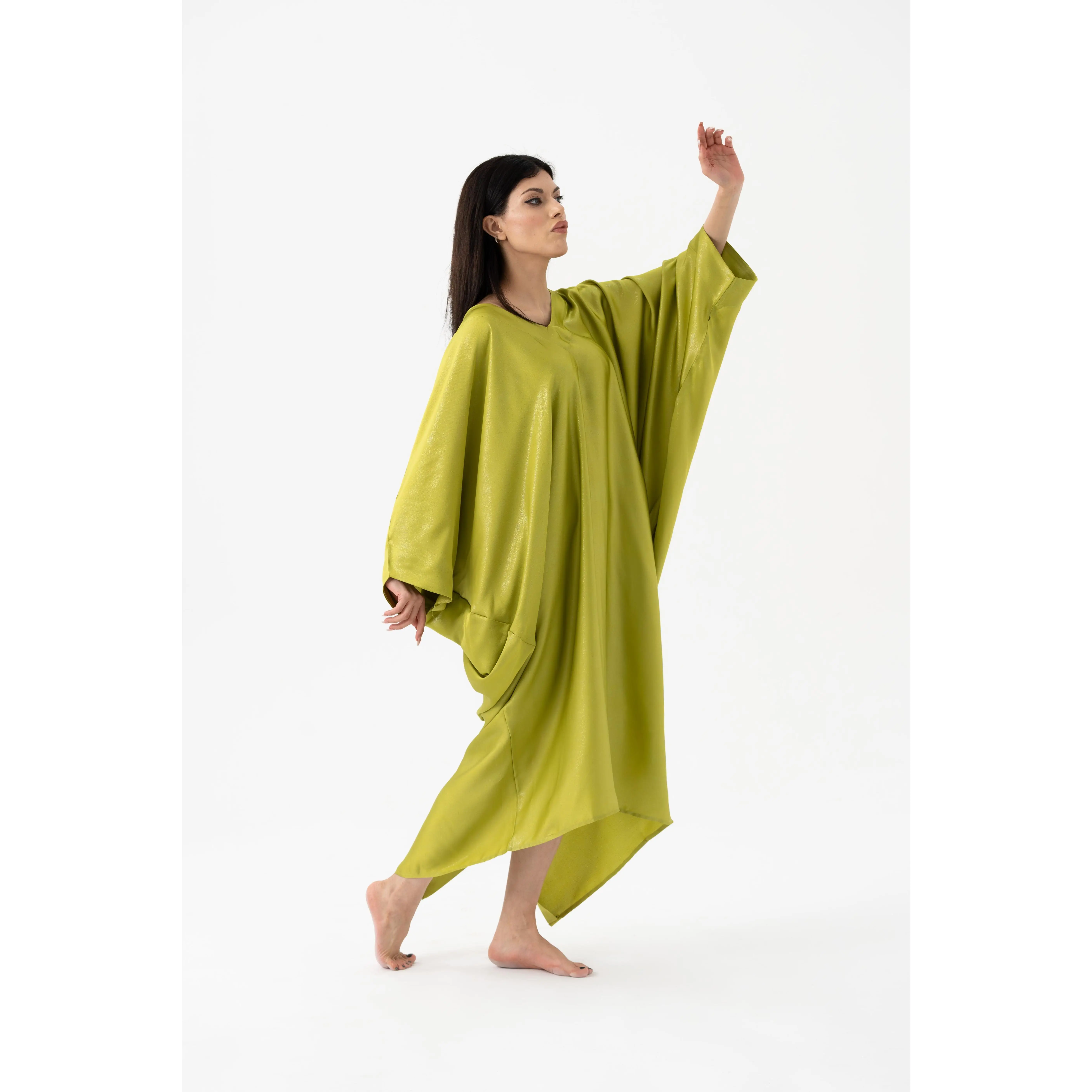 Sparkly Chartreuse Green Modern Kaftan