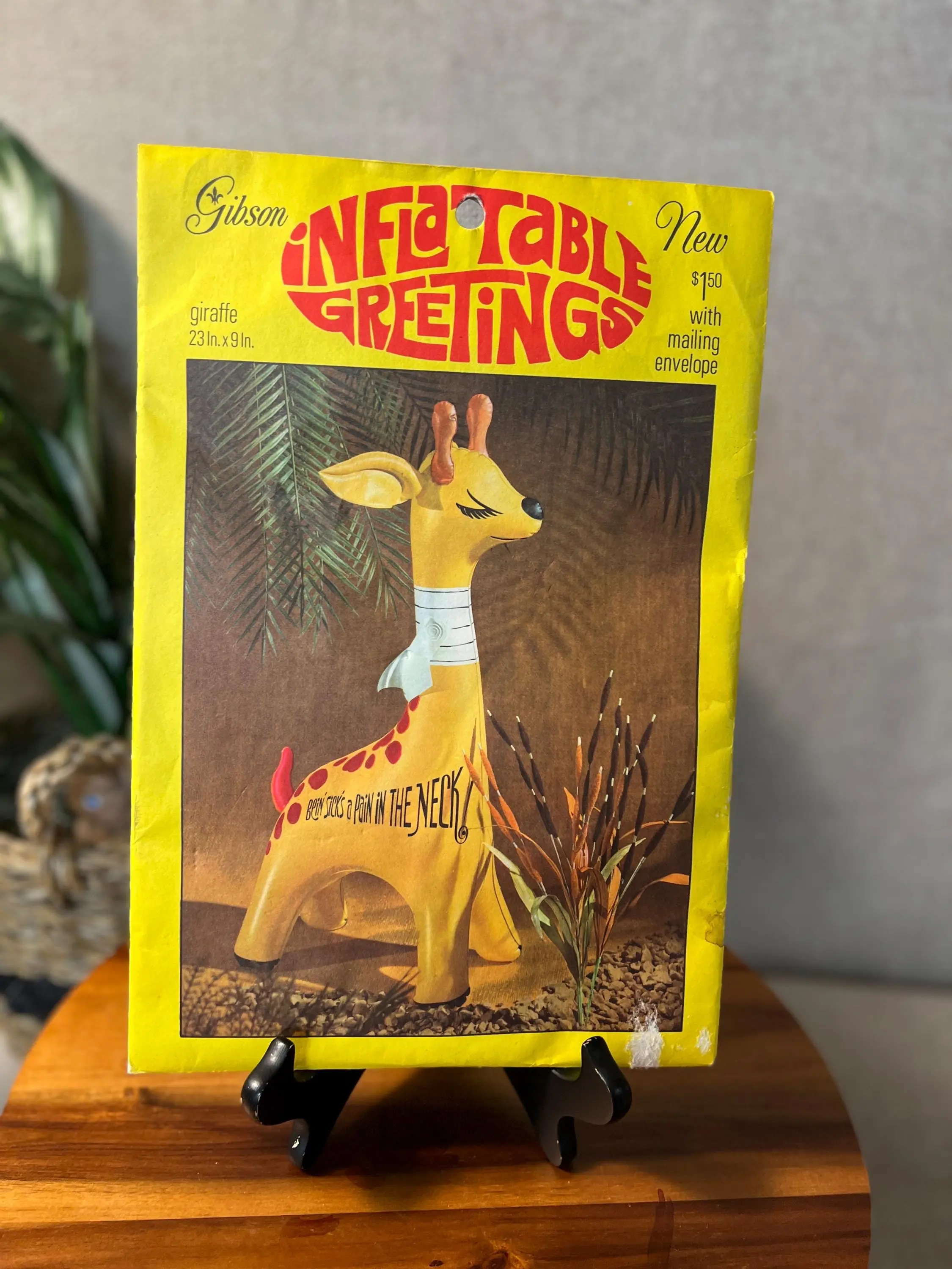 Vintage Gibson Inflatable Greetings Giraffe Balloon Get Well Soon