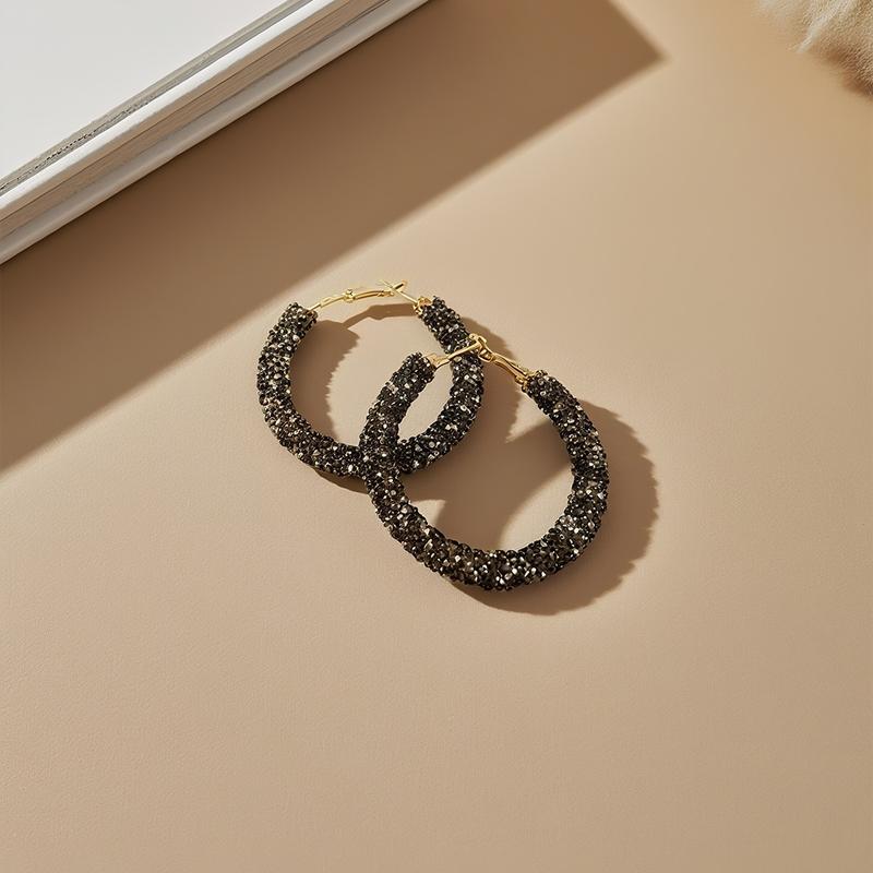 Hoop de UGood, Black and Amber Colored Hoop Earrings, Amplifying Fashion Chic for Casual Outing Occasions