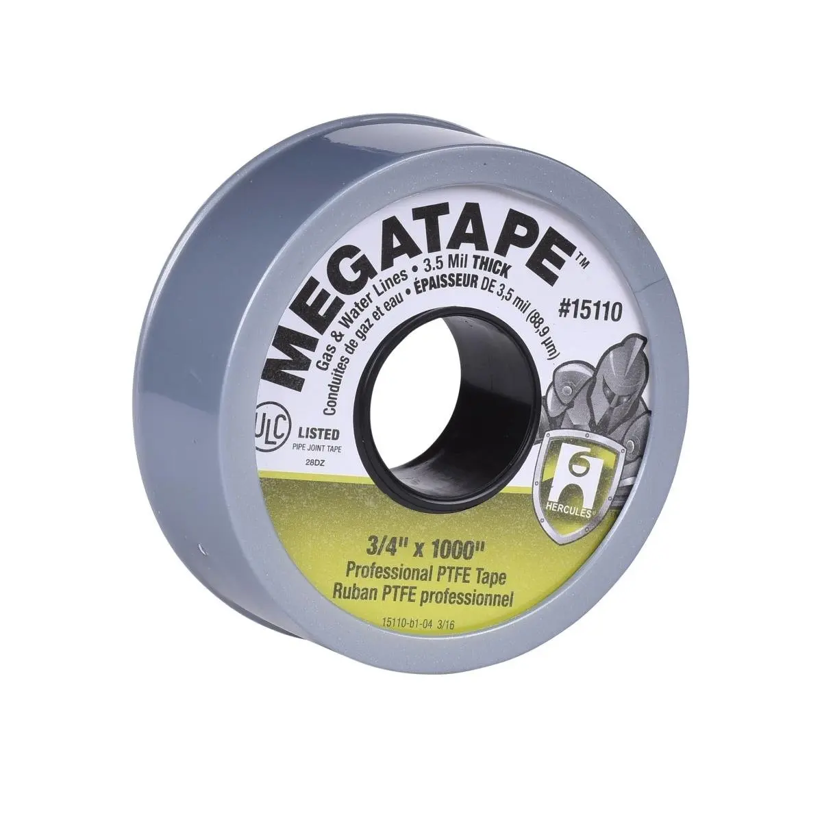 212 MAIN High-Density PTFE Plumbing Pipe Sealing Tape, 0.75x1000in Fewer Wraps Grey Hercules Mega Thread Sealant for DIY Scrapbooking & Stamping Projects, Plumbing Tape