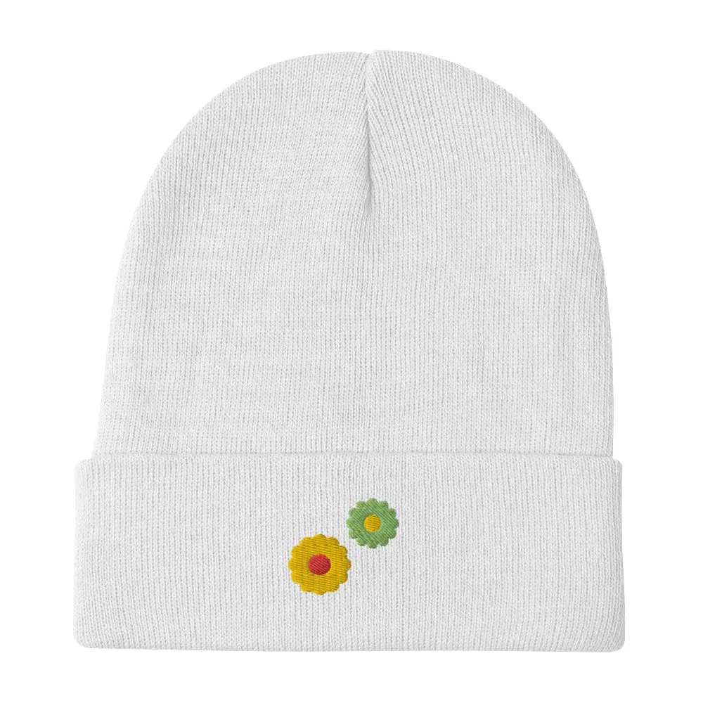 Daisy Flower Embroidered Beanie