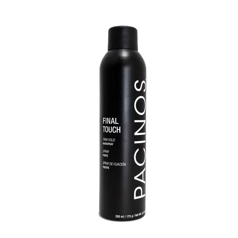 Pacinos Signature Line Men's Final Touch Aerosol Hair Spray - Adults' Flyaway Hair Tamer, Contains Aerosol & Acrylates Copolymer, Adds Texture & Lift, Frizz Control, Humidity Shield, Wind-Ready Hold, Moisture Support, Volume, Fast-Drying Styler