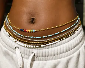 Luxury African Waist Beads Set- 5 Piece Handmade Body Jewelry