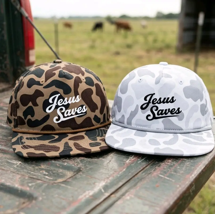 Jesus Saves Old's Cool Duck Camo Snapback Trucker Hat - Custom Christian Faith-Based Graphic Hat, Custom Hats