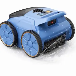 Cordless Robotic Pool Cleaner, 180 Mins Runtime Self-Parking Pool Vacuum for Above Ground Pools, Wall Climbing Automatic Pool Robot - NOT Suitable for Pools with Sharp Steps/Raised Drains