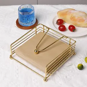 Square Paper Napkin Holder Kitchen Flat with Weighted Arm Bar Cafe Restaurant stainless steel napkin holder for cocktail farmhouse