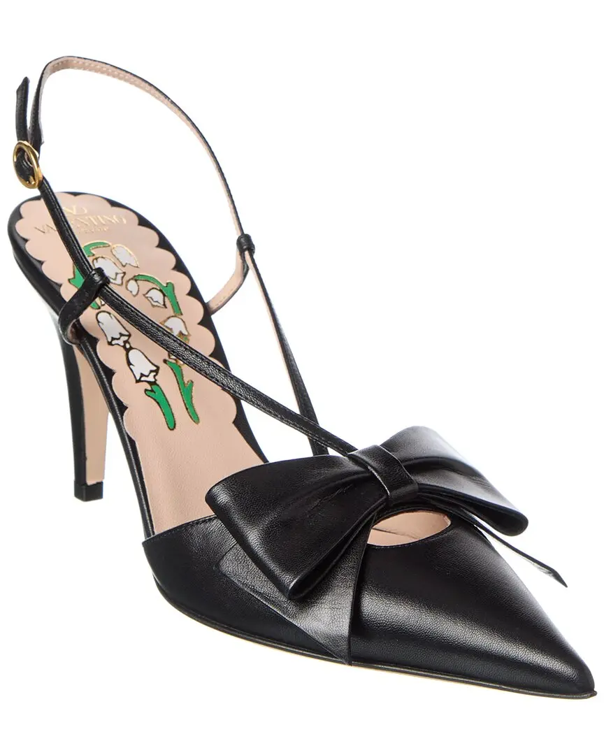 Valentino Bowow 85 Leather Slingback Pump