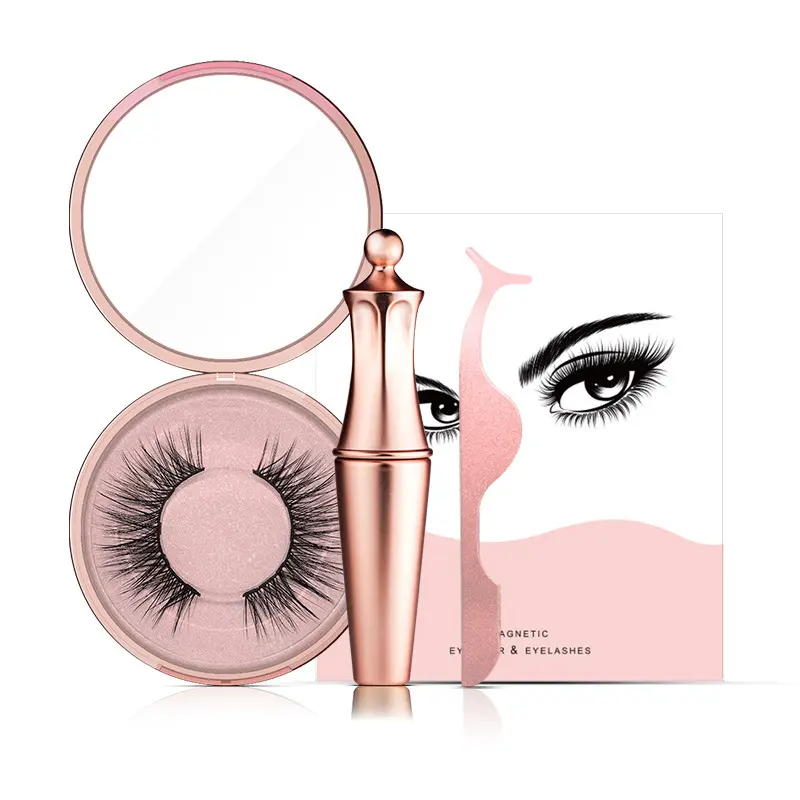 Natural Long Mink Lasting Magnetic Liquid Eyeliner & Magnetic False Eyelashes & Tweezer Set Make up Set Makeup Applicator