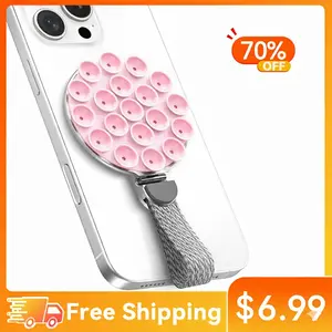 MagSuction Grip Magnetic Phone Grip Holder for MagSafe, Silicone Suction Phone Mount, Adjustable Kickstand with Finger Loop, Compatible with iPhone 16/15/14/13/12 Series