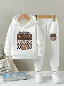 Girls' fashion hoodie set; comfortable casual hooded long-sleeved sweatshirt   sporty fashion pants; comfortable fashion set suitable for indoors and