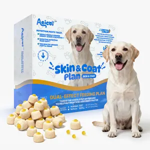 AEICOI 2-in-1 Dog Fish Oil & Pill Hider Treats for Picky Eaters Omega 3 for Skin Coat & Less Shedding Wild Anchovy (112+118 Ct)