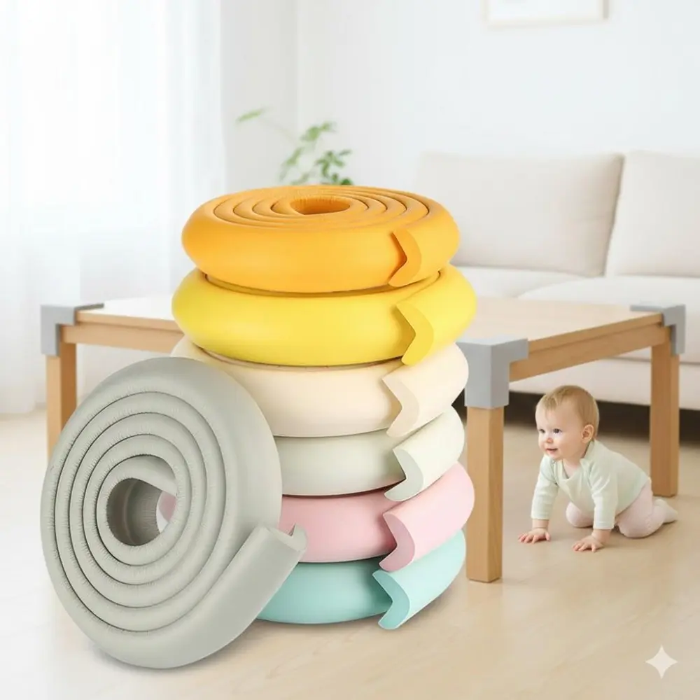 L-Shaped Corner Guards: Thick Soft Self-Adhesive Bumpers, Anti-Slip Design for Baby Proofing. Waterproof Edge Protectors for Furniture, Tables, Desks. Multipurpose Home & Office Safety Padding, Easy to Cut.