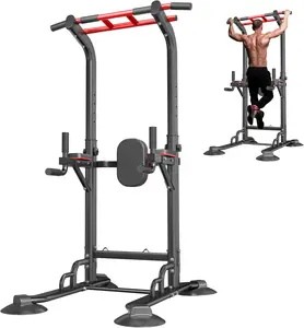 Nicole Selection Power Tower Pull Up Bar Station for Home Gym - Adjustable Height, Multi-Function Dip Station, 500LBS Capacity - Strength Training Equipment for Pull Ups, Dips & Leg Raises (Black), 40JYPSMK066-BK, For Christmas Gifts Workout Machine