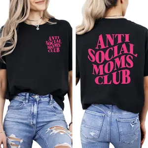 Anti Social Moms Club Shirt, Funny Mama T Shirt, Gift For Mom From Son Daughter, Funny Mama, Mother's Day Gift For Women, Unisex Long Sleeve Crewneck Tee, Classic Streetwear
