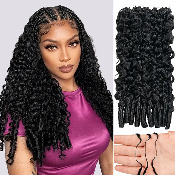Wigcool Human Hair Crochet Extensions, 20-Inch Burmese Curly with Miracle Knots for Black Women, 100 Strands, 120g Feather-Light & Reusable, Natural Black, Miracle Knots Human Hair, Wigs Human Hair