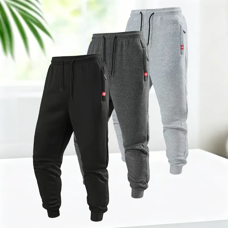 3-pack men’s casual athletic pants with drawstring waist, comfortable and versatile, suitable for golf, fishing, basketball, camping, fitness, beach, running, and can serve as a gift for men.