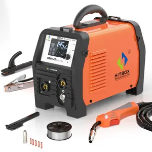 4-in-1 MIG Welder 110V/220V Dual Voltage, 145A Flux Core Welder Gasless, Lift TIG, MMA Stick, Spool Gun Ready, Large LED Digital Display Welding Machine for Home and Industrial Use welding  machines stick  welding smooth flow Multi-Process Inverter