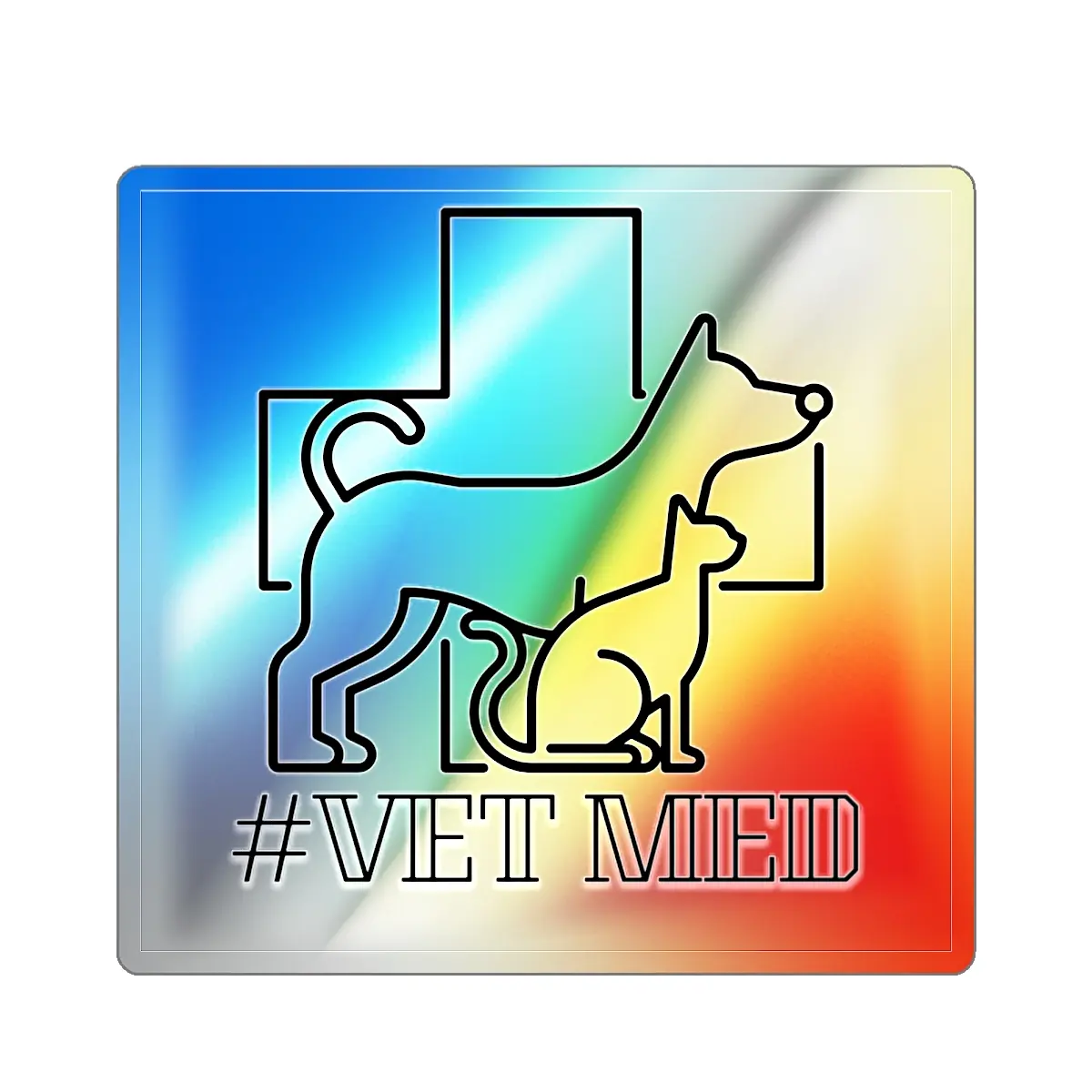 #VET MED - Holographic Die-cut Stickers